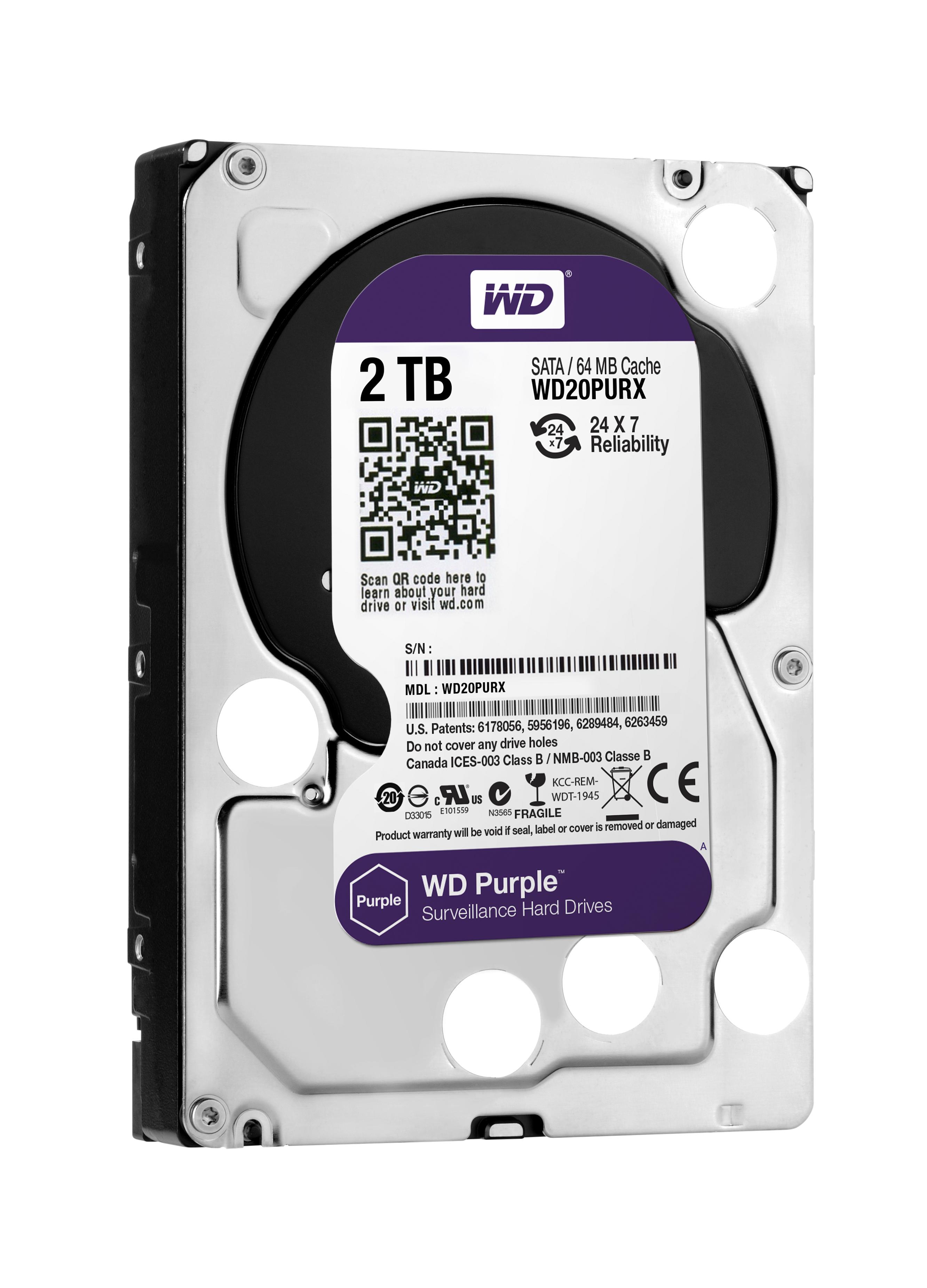 Western Digital Dysk WD Violetinė 2TB 3.5" SATA III (WD20PURX)
