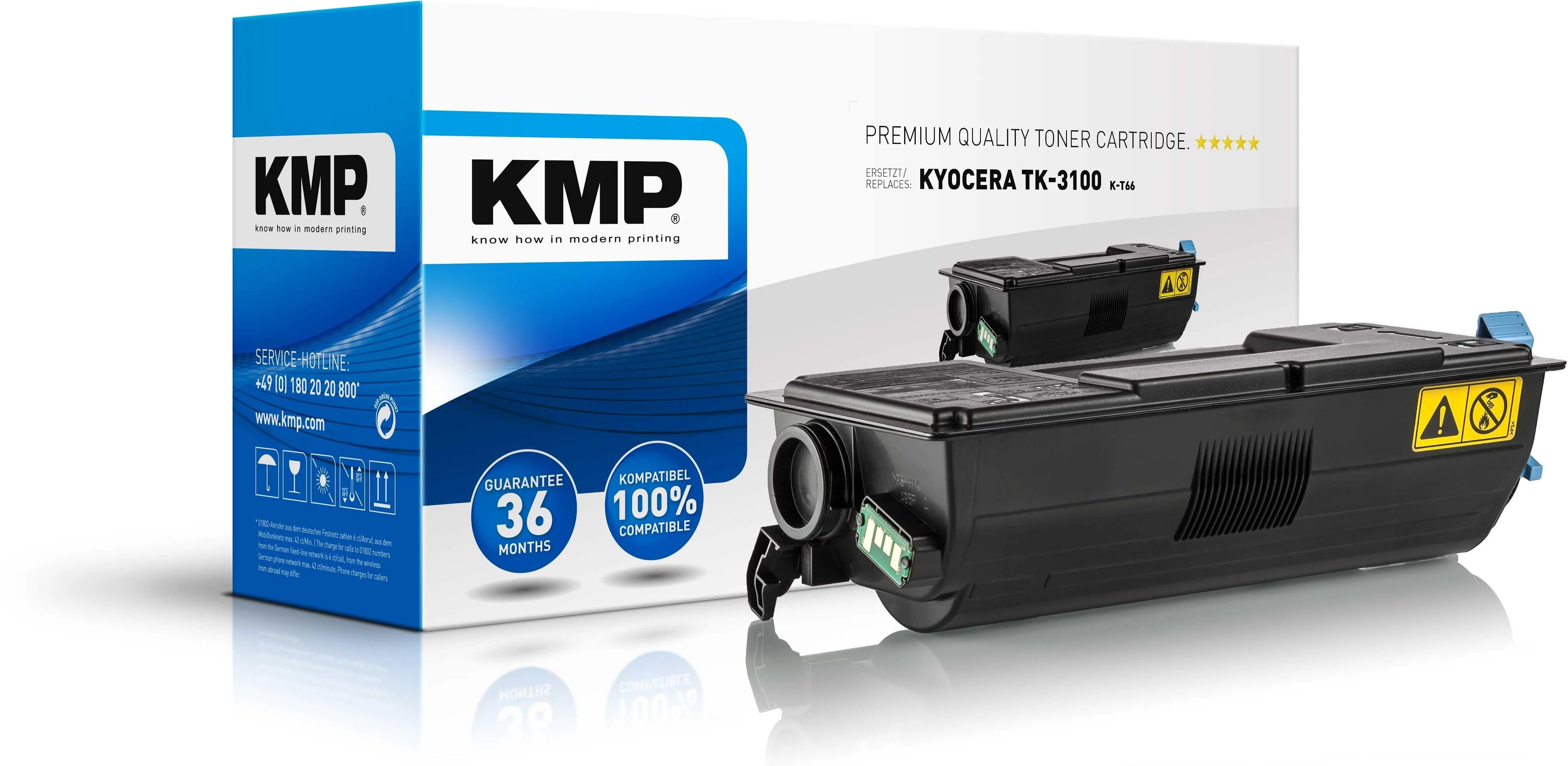 KMP K-T66 Toneris juodas, suderinamas su Kyocera TK-3100