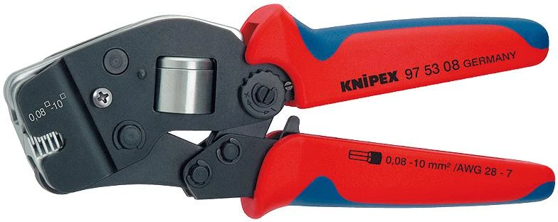 Laidų antgalių užspaudimo replės 0.08-10mm², 4-kant, Knipex