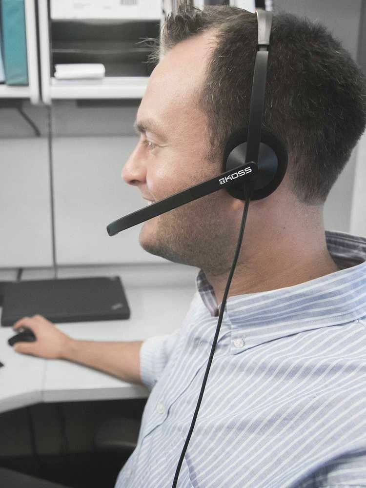 Koss | Ausinės | CS200 USB | su laidu | Ant ausų uždedamos | Mikrofonas | Juodas