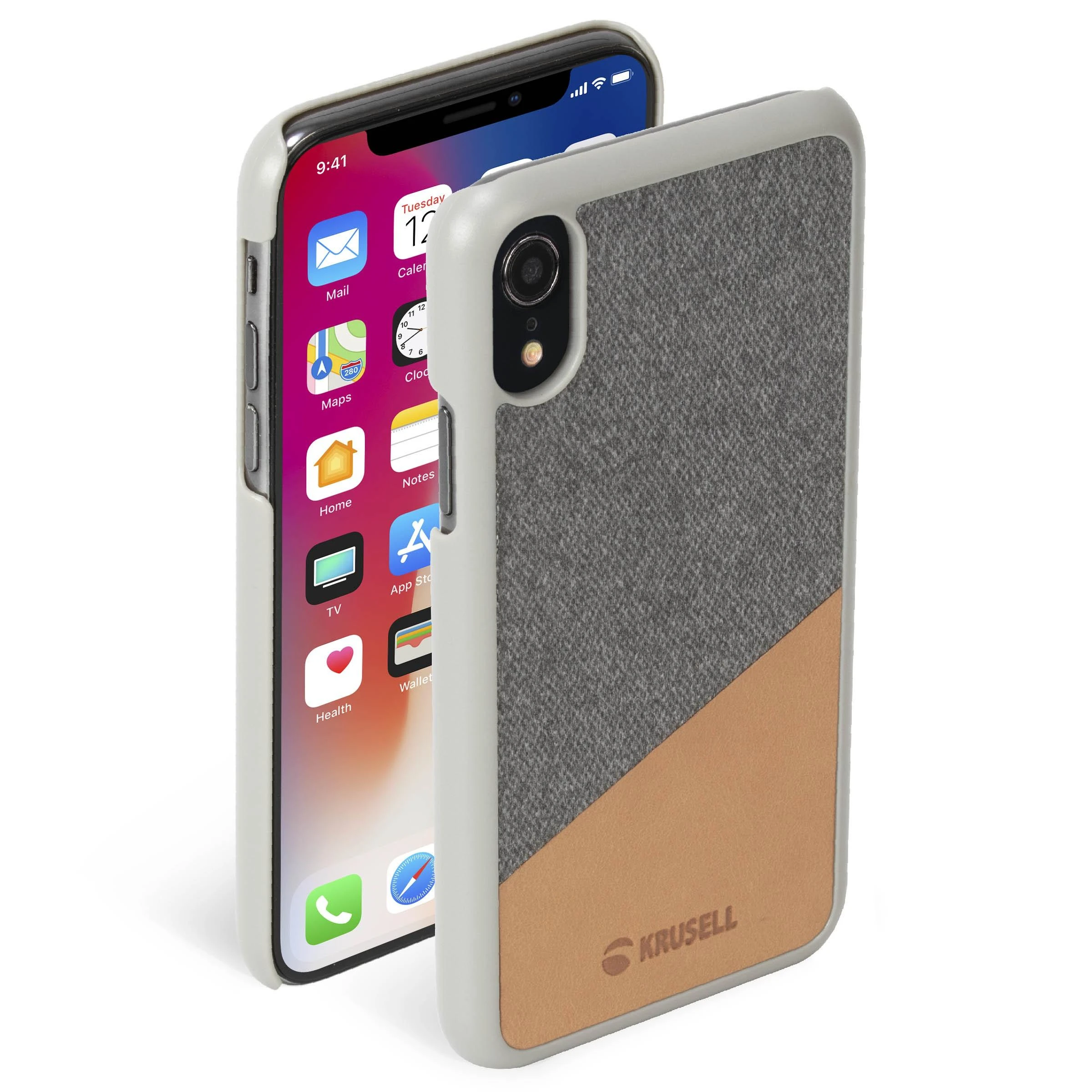 Krusell Tanum telefono dėklas iPhone XR, rusvai gelsvas