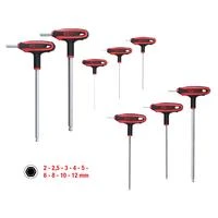 T- formos raktų komplektas, šešiakampiai HEX 2-12 mm, 9 vnt, KS Tools
