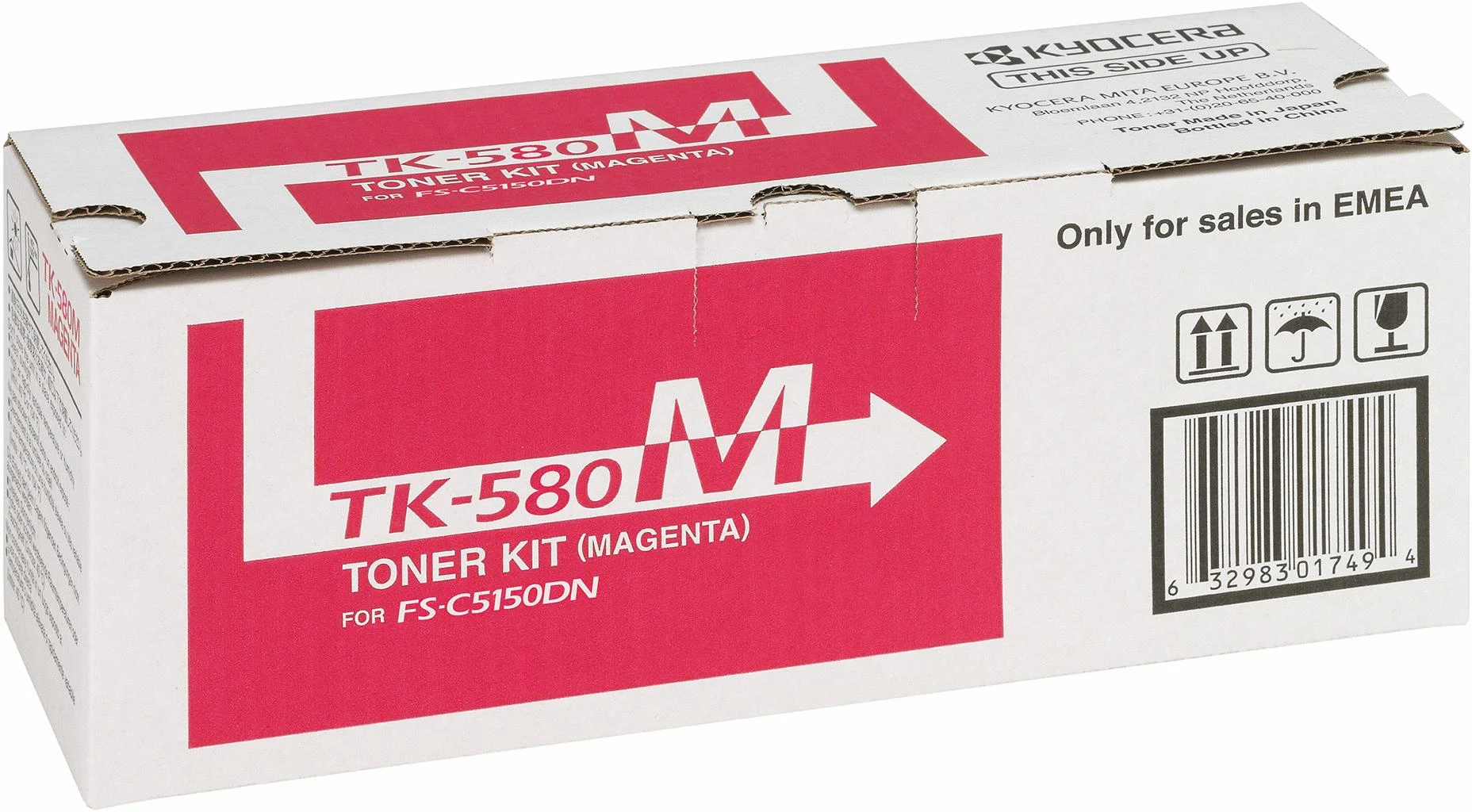 Dažomieji milteliai KYOCERA TK-580M, Raudona