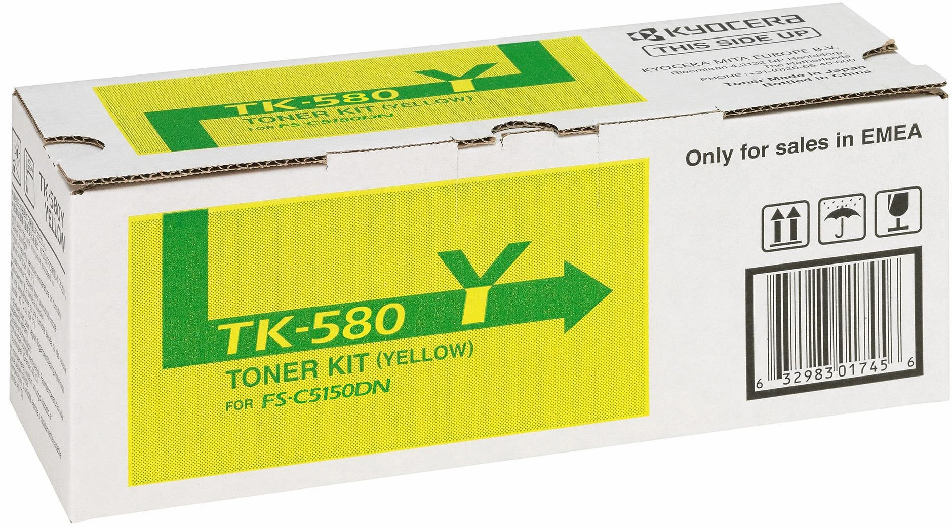 Dažomieji milteliai KYOCERA TK-580Y, Geltona