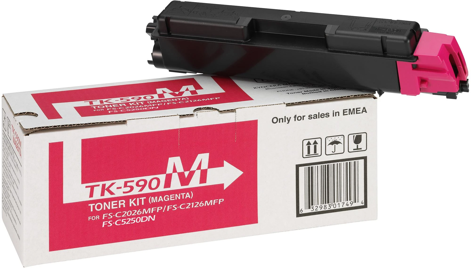 Dažomieji milteliai KYOCERA TK-590M, Raudona