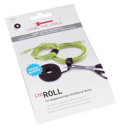 LABEL THE CABLE Dual Velcro Roll 3m - juodos spalvos