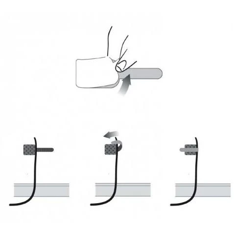 LABEL THE CABLE Wall Velcro Cable Holder 10-piece Set - juodos spalvos