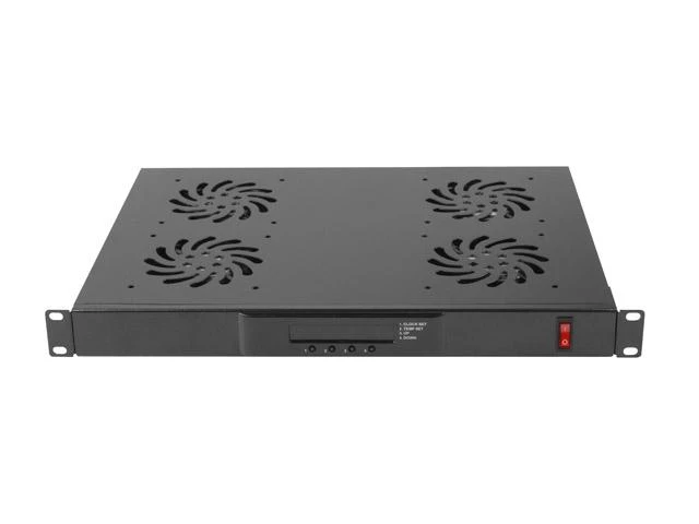 LANBERG AK-1503-B 19 colių ventiliatoriaus blokas / ventiliacijos skydelis su LCD 4 ventiliatoriais + 230 V termostatu