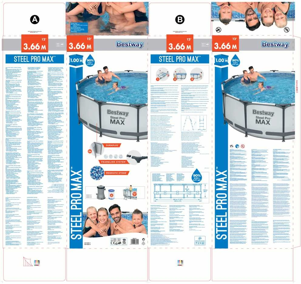 Bestway Steel Pro MAX Baseino rinkinys, 366x100cm