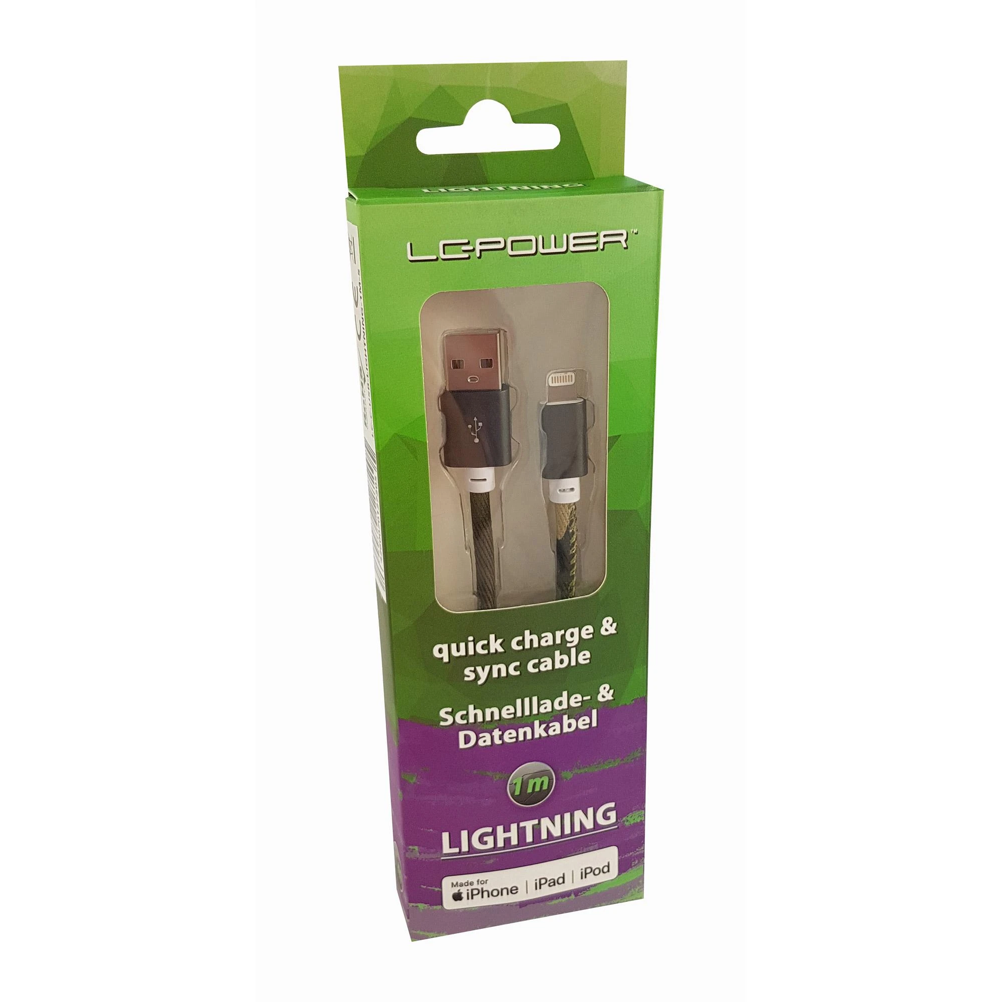 Kabelis USB LC-Power USB-A - Lightning 1 m Moro (31331E)