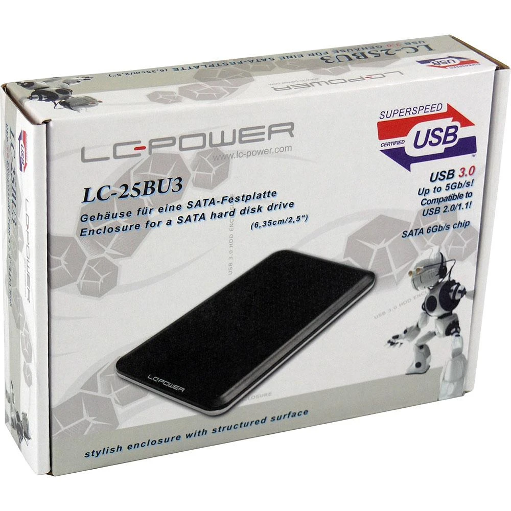 6 cm SATA USB3 LC-Power juodas