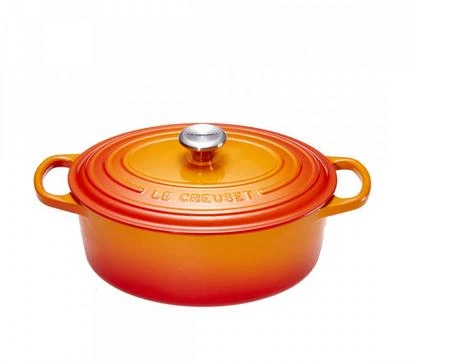 Le Creuset skrudintuvas Signature ovalus 27 cm orkaitėje raudonas