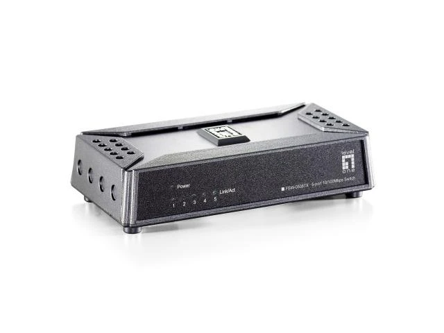 Šakotuvas Level One LevelOne FSW-0508TX tinklo komutatorius Ne-valdomas Fast Ethernet (10/100) Juoda, Pilka