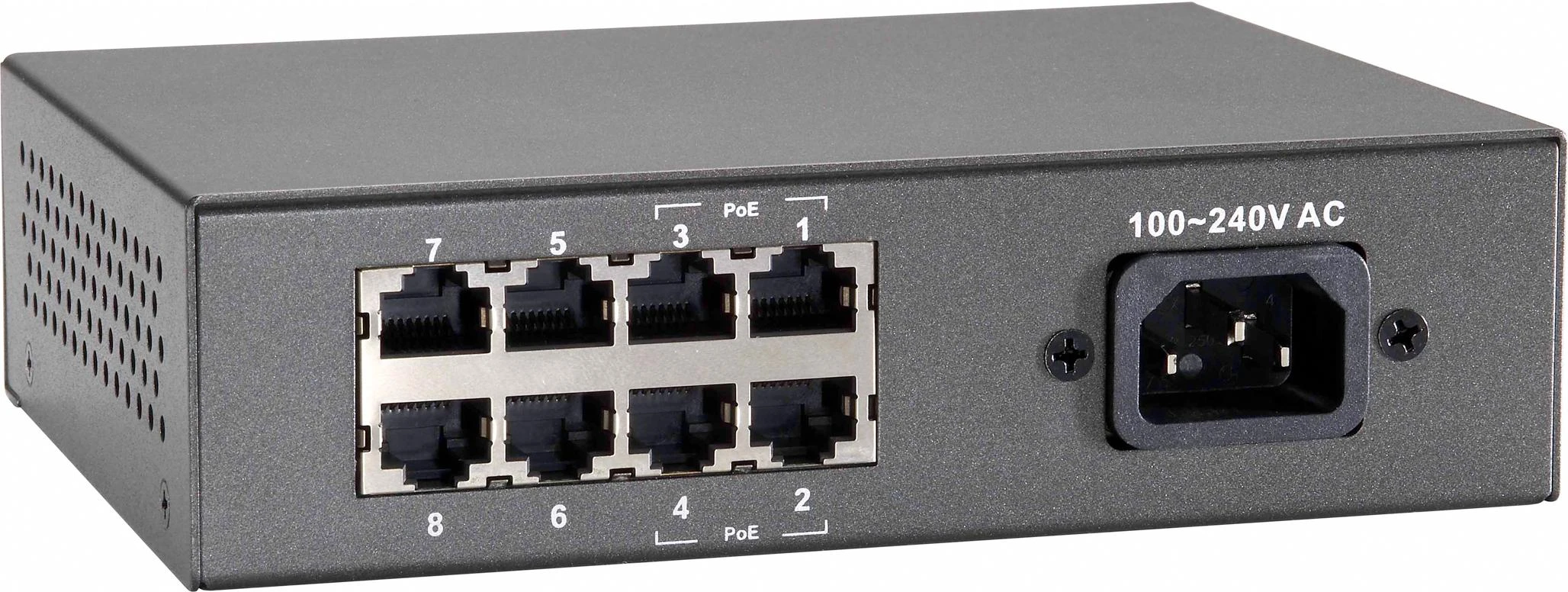 Šakotuvas Level One Carruzzo LevelOne FEP-0812 tinklo komutatorius Fast Ethernet (10/100) Maitinimas per Eternetą (PoE) Juoda