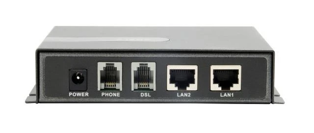 LevelOne VDS-1202 keitiklio galinė jungčių panelė