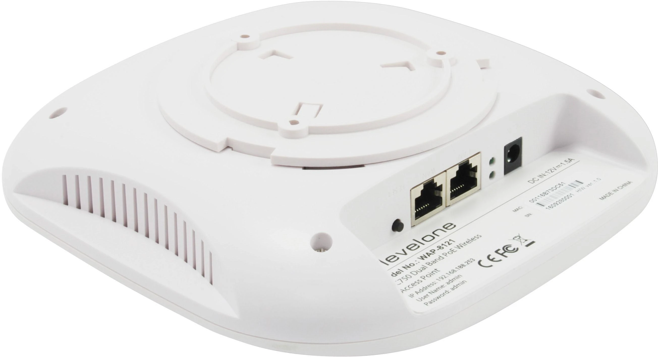 Maršrutizatorius Level One Carruzzo LevelOne WAP-8121 WLAN prieigos taškas 433 Mbit/ai Balta Maitinimas per Eternetą (PoE)