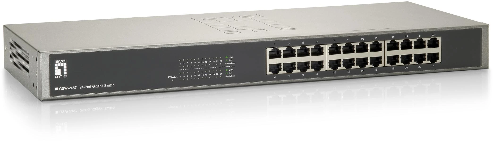 Šakotuvas Level One Lenovo LevelOne GSW-2457 tinklo komutatorius Ne-valdomas Gigabit Ethernet (10/100/1000) Juoda