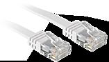 Tinklo Kabelis - LINDY Cat.6 U/UTP Plokščias Tinklo Kabelis, RJ45, M/M, 250MHz, 32AWG, 0.3 m, Baltas
