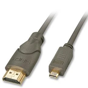 HDMI Laidas - LINDY Didelės Spartos Micro HDMI į HDMI, 4K, 0,5 m, Pilkas