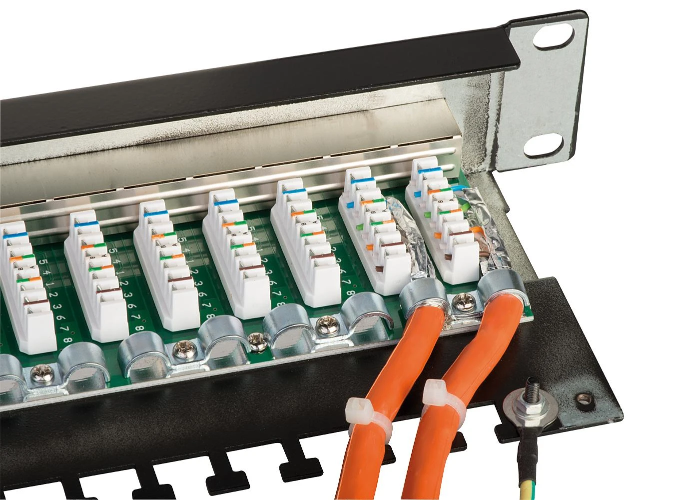 Lindy 6 kat. Patchpanel 24p STP 1HE Juodas 24 Ports 1 HE, Gbit - 25990