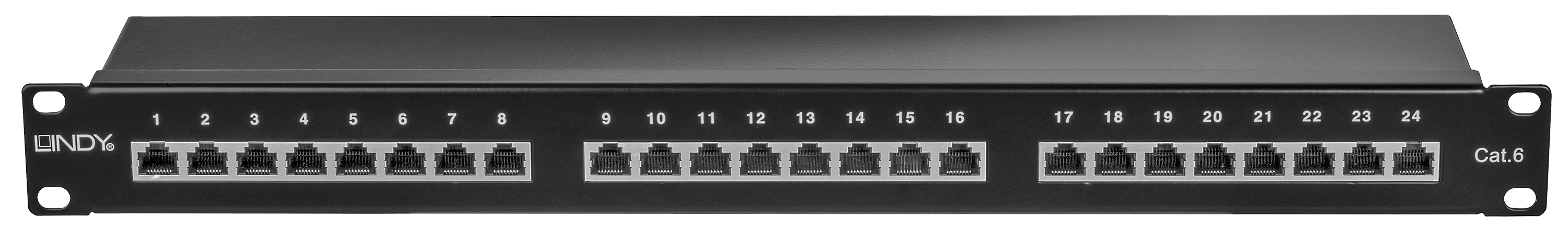 Lindy 6 kat. Patchpanel 24p STP 1HE Juodas 24 Ports 1 HE, Gbit - 25990