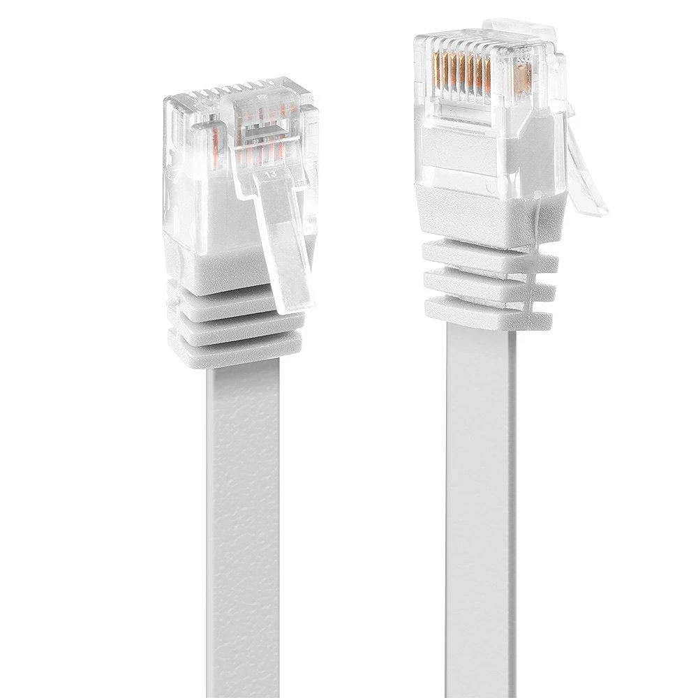 Tinklo Kabelis - LINDY Cat.6 U/UTP Plokščias Tinklo Kabelis, RJ45, M/M, 250MHz, 32AWG, 2 m, Baltas