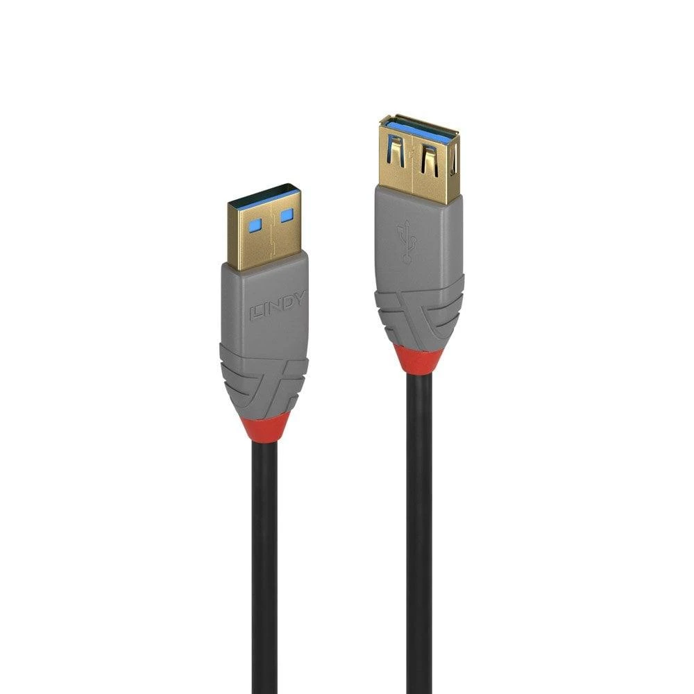 USB Prailginimo Laidas - LINDY Anthra Line USB 3.2 M/F Laidas, 5Gbps, 2 m, Juodas