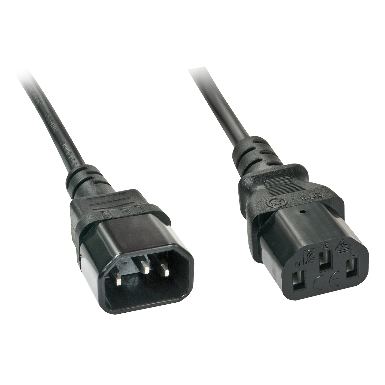 Maitinimo Prailginimo Laidas - LINDY IEC C14 į C13, 5m, 10A/250V, Juodas