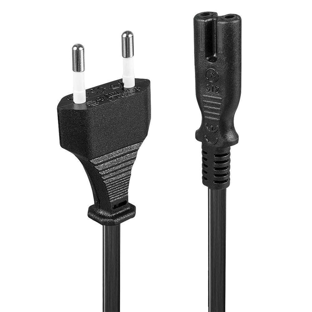 Maitinimo Laidas - LINDY Euro Kištukas į C7, 2 m, 2.5A/250V, PVC, Varis, Juodas
