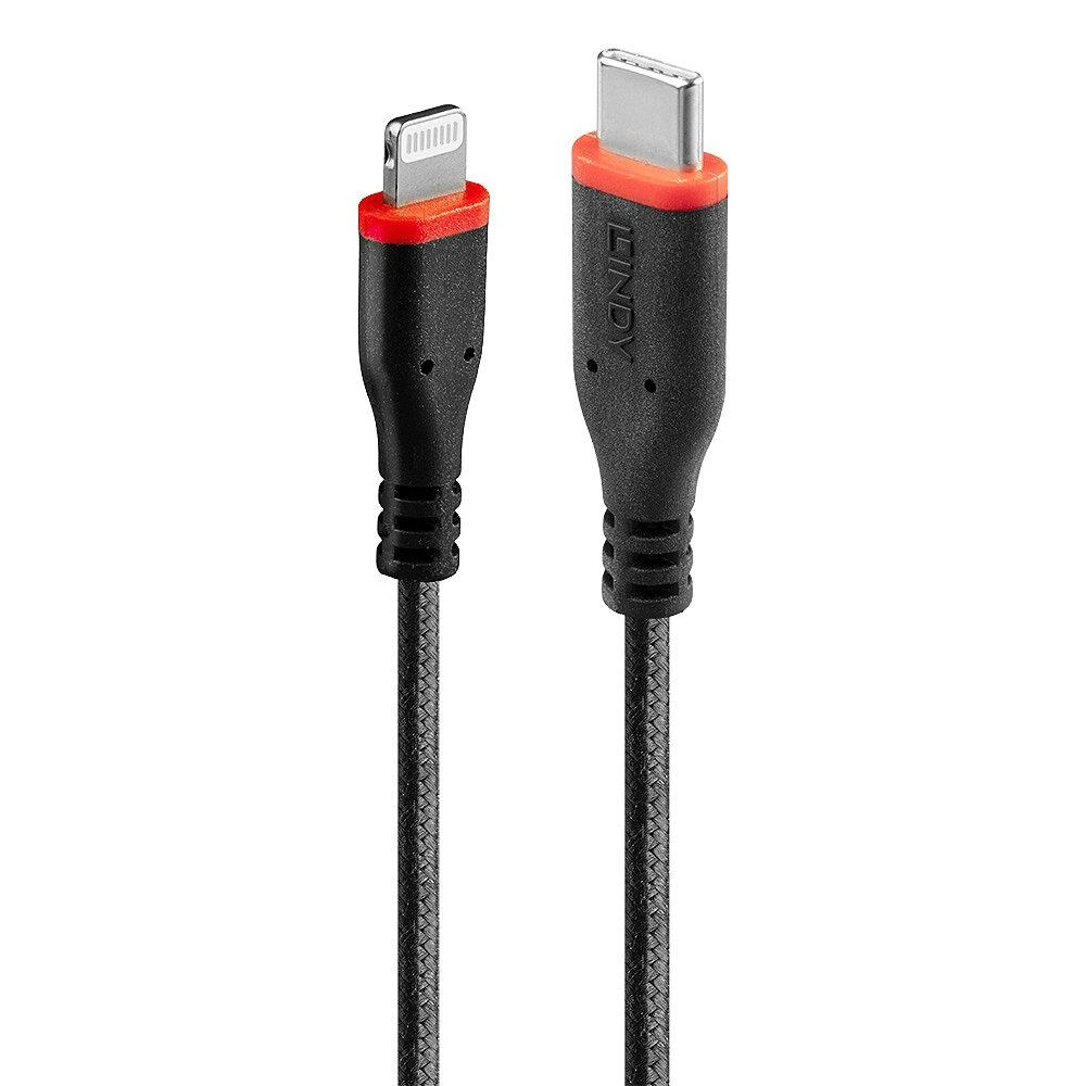 USB Kabelis - LINDY USB Type C į Lightning Laidas, M/M, 480Mbps, 2 m, Juodas