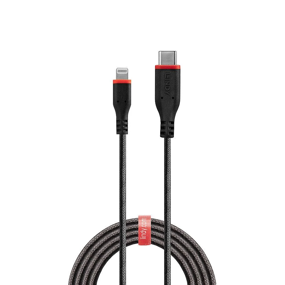 USB Kabelis - LINDY USB Type C į Lightning Laidas, M/M, 480Mbps, 2 m, Juodas