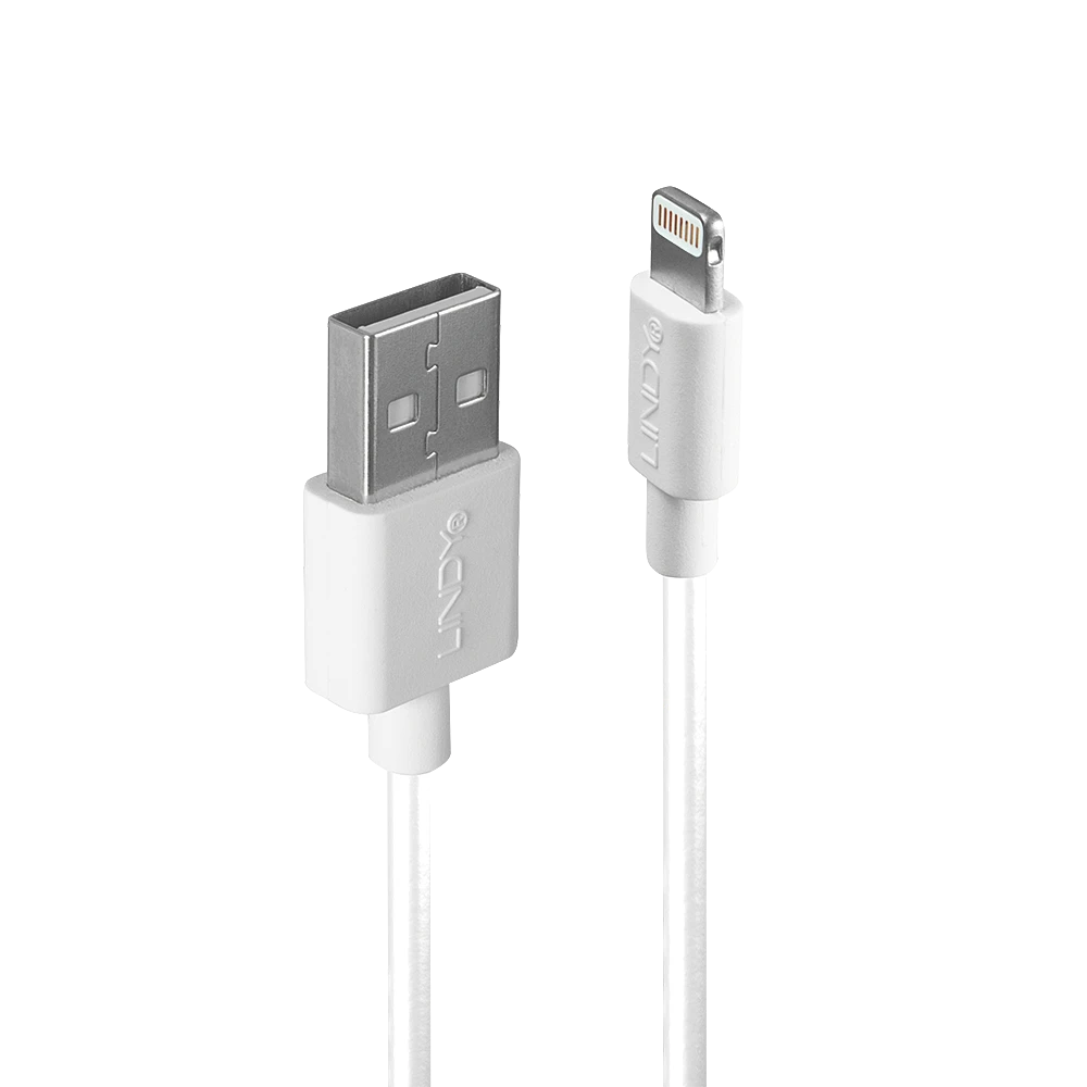 Kabelis - LINDY USB Type A į Lightning kabelis 3m 480Mbps baltas