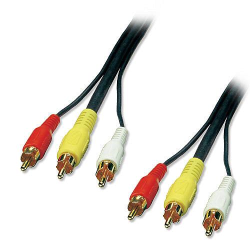 AV Kabelis - Lindy 3xRCA M/M 1 m Paauksuotas