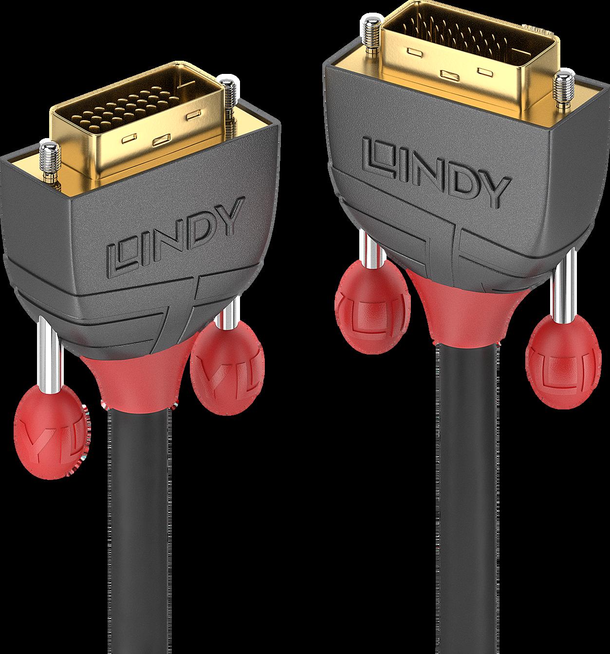 Vaizdo Kabelis - LINDY Anthra Line DVI-D Dual Link Kabelis, M/M, 2560x1600 60Hz, 10 m, Juodas