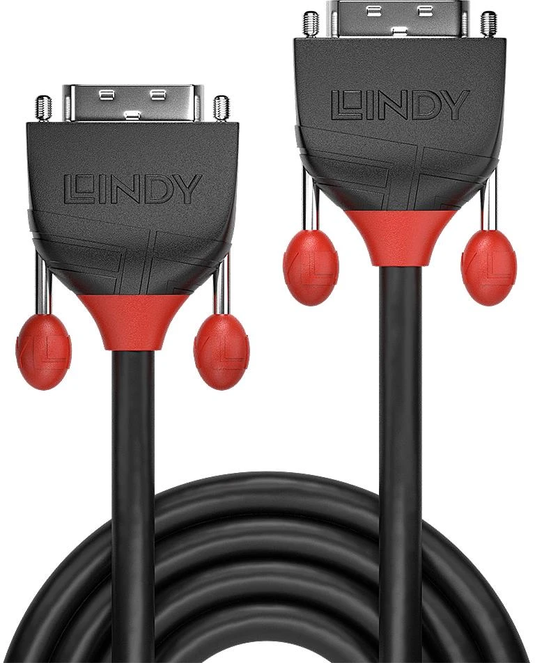 Vaizdo Kabelis - LINDY Juodas Line DVI-D Single Link, M/M, 1920x1200 60Hz, 10 m, Juodas