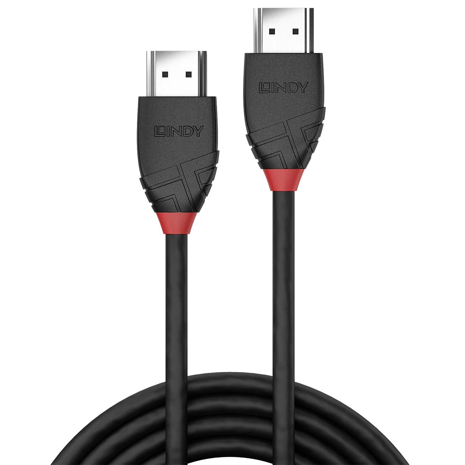 Lindy HDMI kabelis su raudonais akcentais ir jungtimis