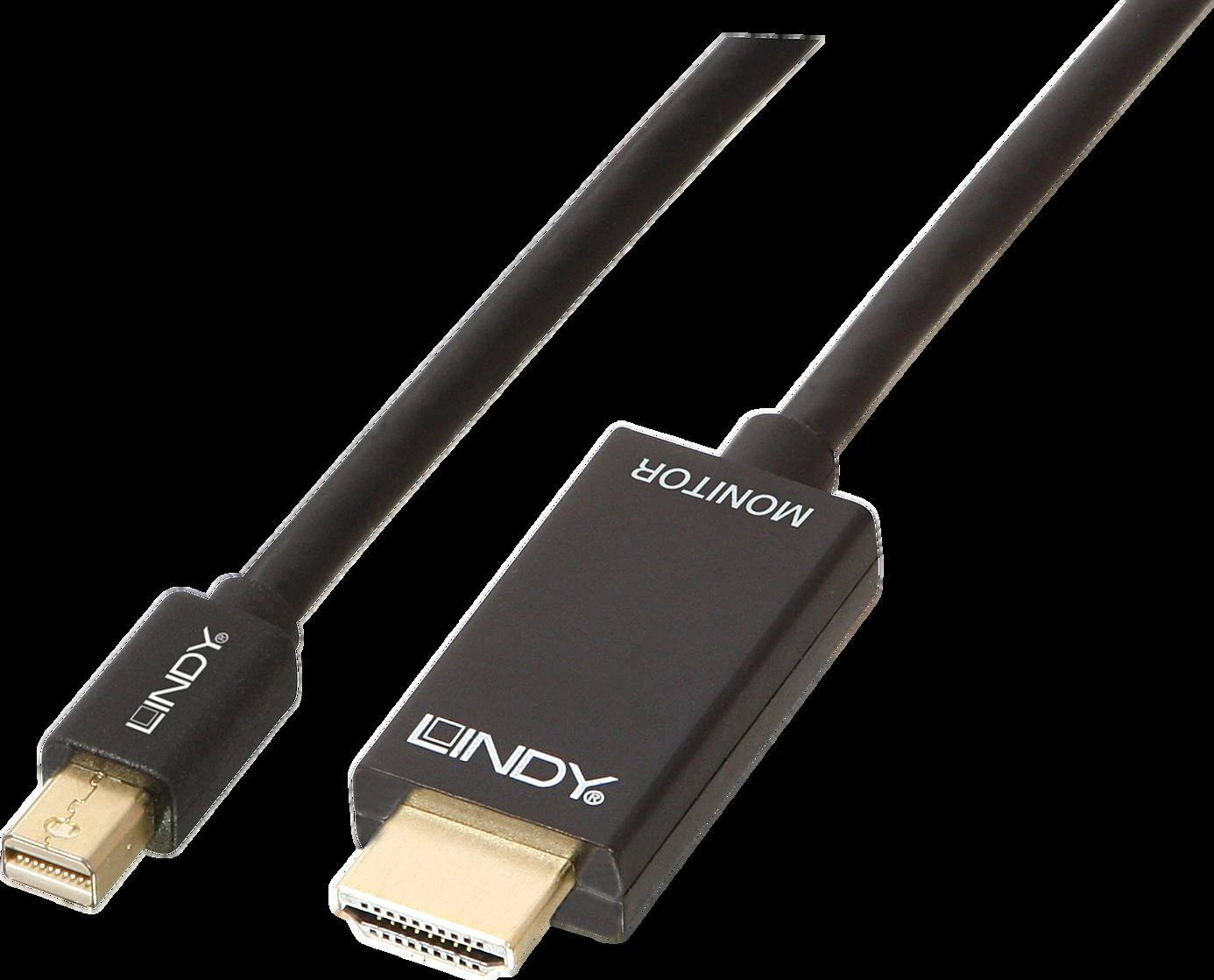 Lindy Mini DisplayPort į HDMI laidas su jungtimis