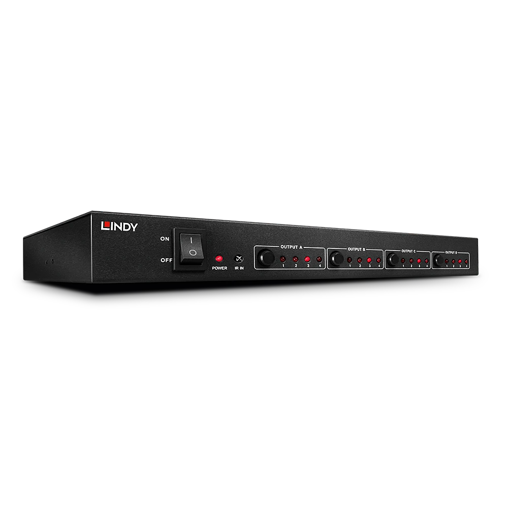 Lindy 4x4 HDMI matrica - priekinis valdymo skydelis
