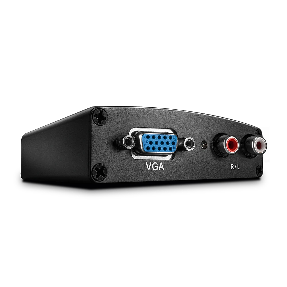 Lindy VGA ir audio keitiklis - priekinė jungčių panelė