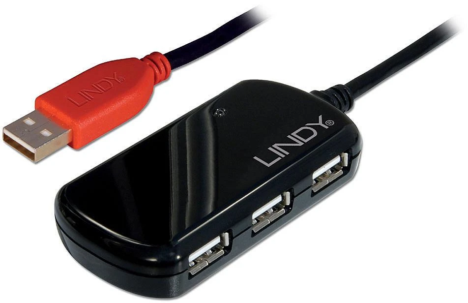 Lindy aktyvus USB 2.0 šakotuvas su raudona jungtimi