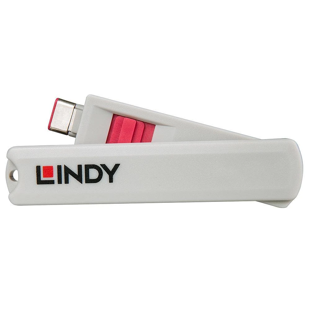 USB Priedas - LINDY USB C Prievado Blokatorių Rinkinys, 4 vnt. + raktas, ABS, Rožinė