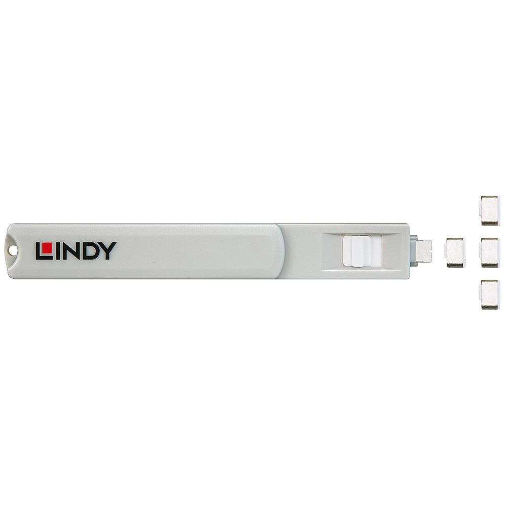 Muzikinis centras USB Priedas - LINDY USB C Prievado Blokatoriaus Rinkinys, 4 vnt. + raktas, ABS, Baltas