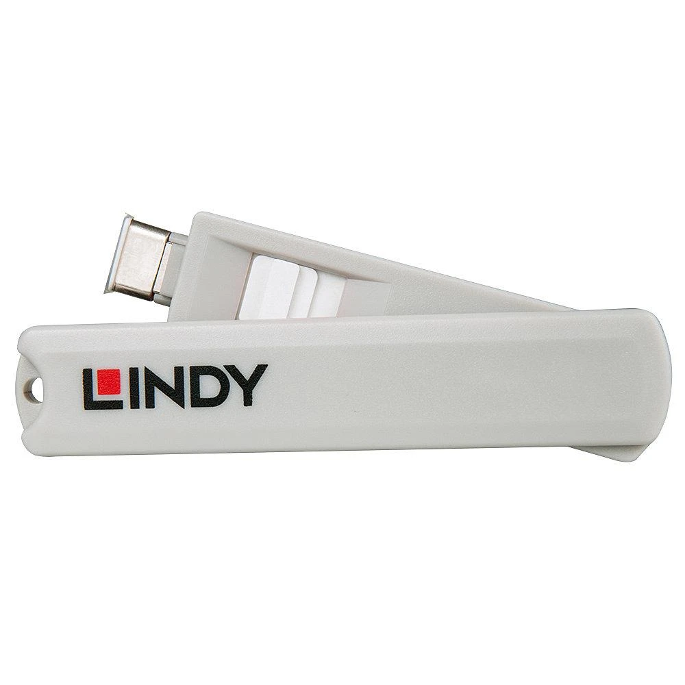 Muzikinis centras USB Priedas - LINDY USB C Prievado Blokatoriaus Rinkinys, 4 vnt. + raktas, ABS, Baltas