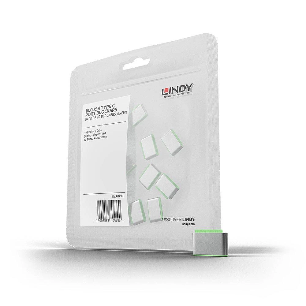 USB Priedas - LINDY USB Type C Prievadų Blokatoriai, 10 vnt., Žali
