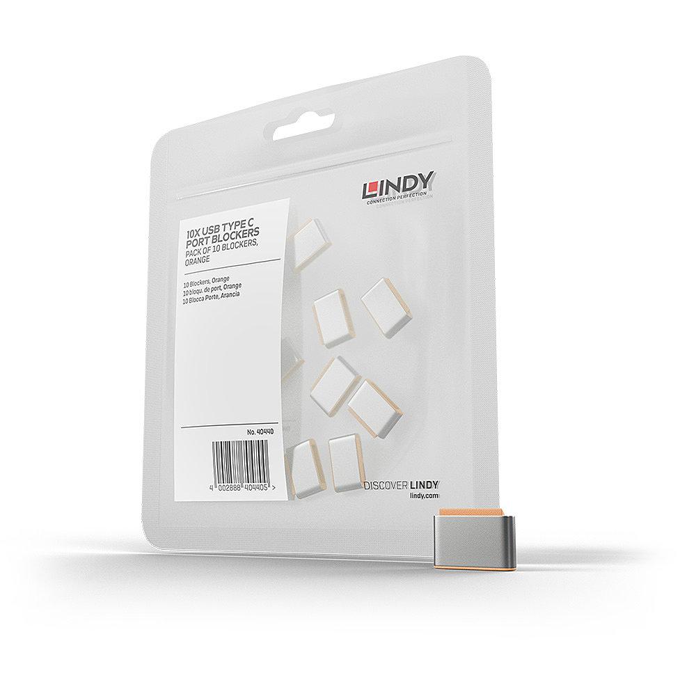 USB Priedas - LINDY USB C Prievado Blokatoriai, ABS, Oranžiniai, 10 vnt.