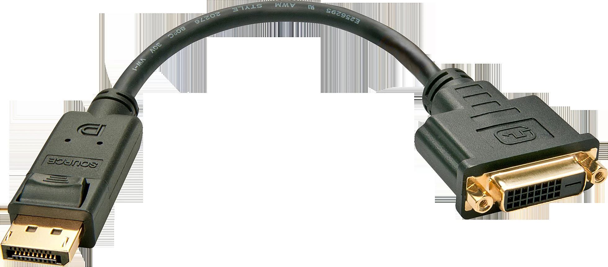 DisplayPort į DVI-D adapteris, 150 mm juodas laidas