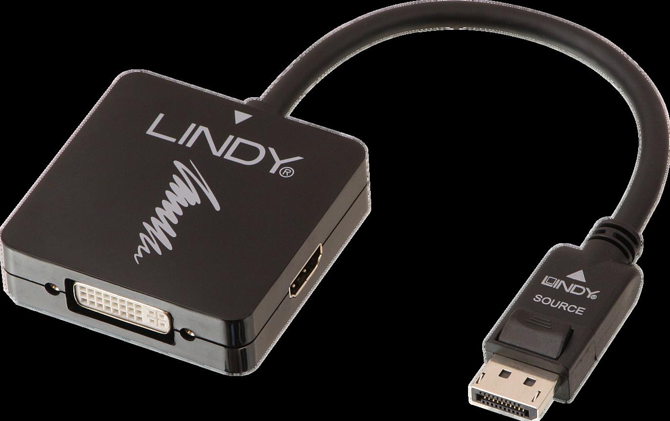 Lindy DisplayPort AV adapteris – HDMI – D-Sub (VGA) – DVI-I Juodas ...