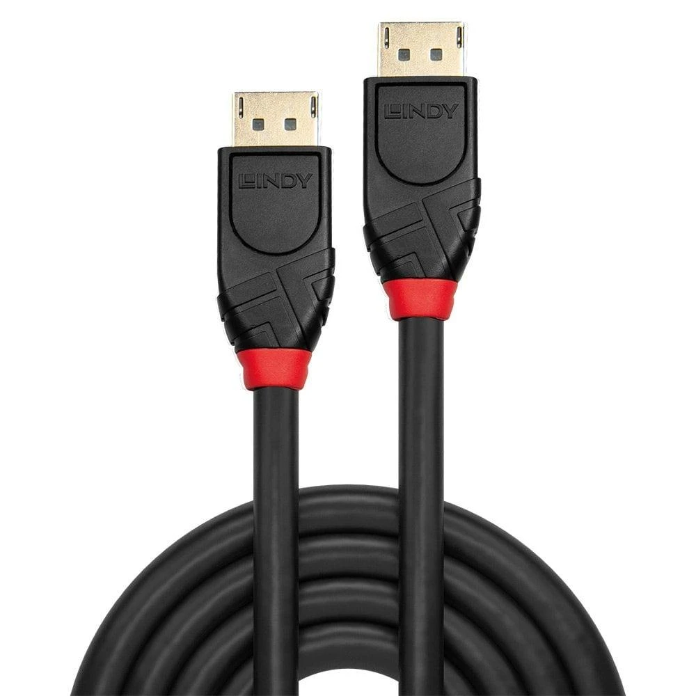DisplayPort Kabelis - LINDY Aktyvus DisplayPort 1.2 Kabelis, M/M, 10 m, Juodas