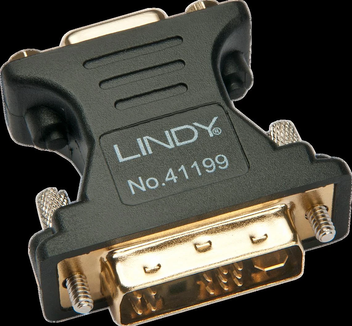 Lindy DVI-A į VGA adapteris iš arti