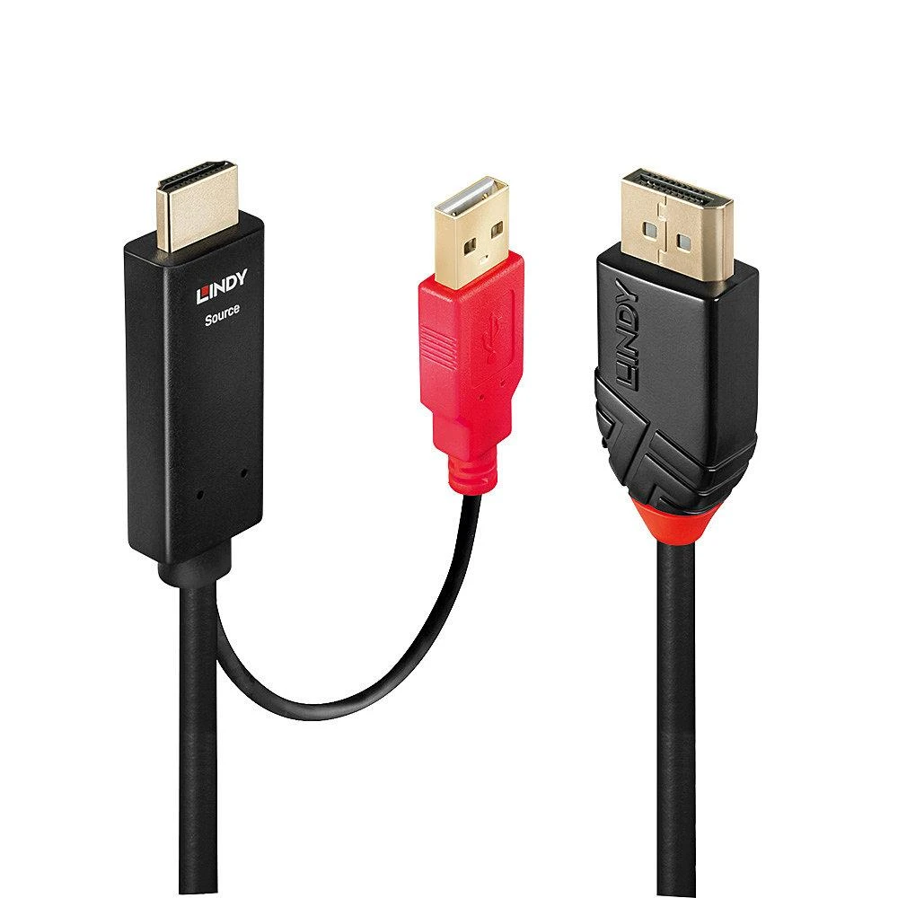 Lindy HDMI į DisplayPort adapteris su USB maitinimu